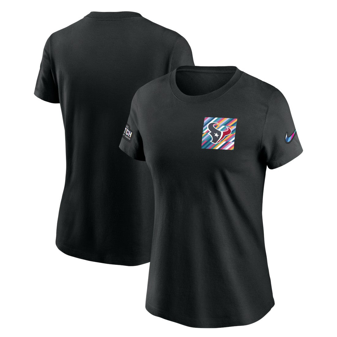 Houston Texans Women's Crucial Catch Sideline Tri-Blend T-Shirt - Black T-shirts