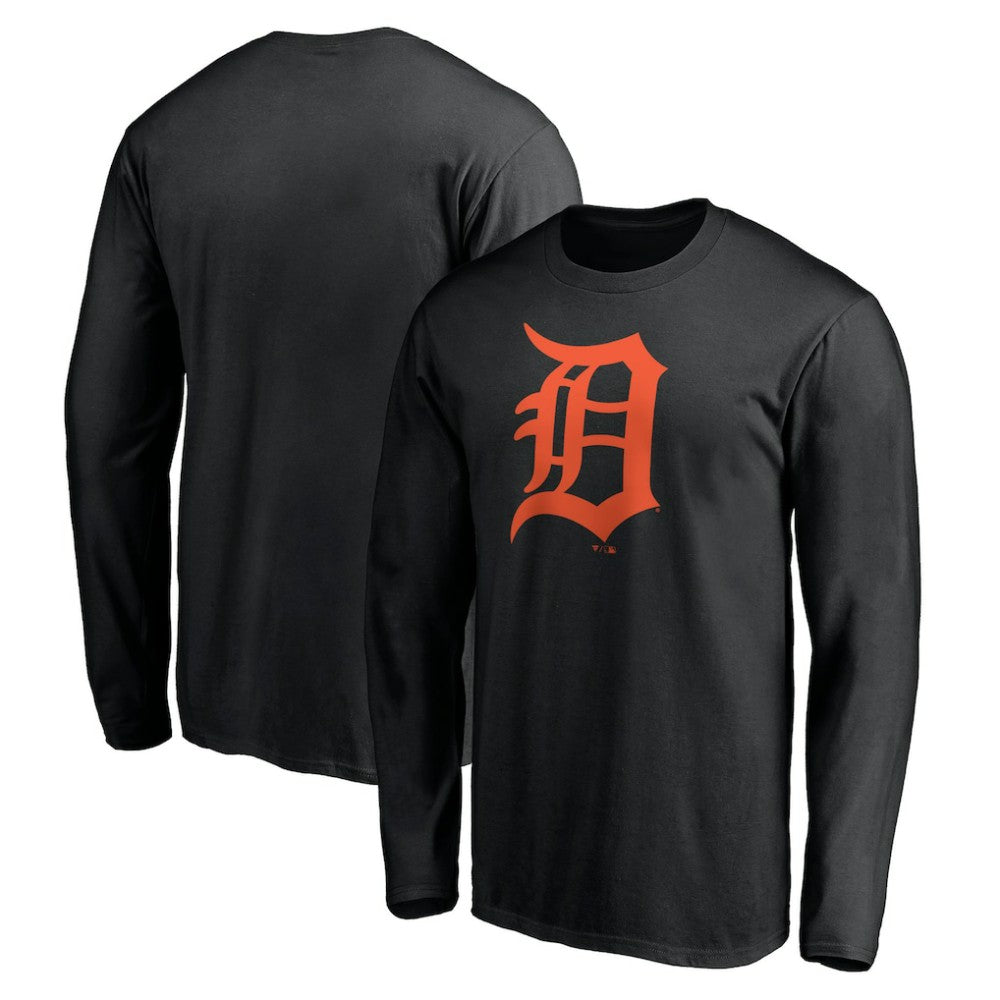Detroit Tigers Official Team Logo Long Sleeve T-Shirt - Black T-shirts