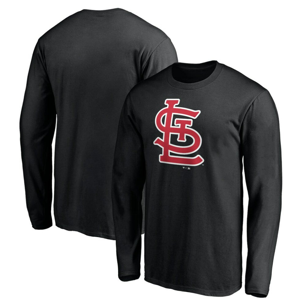 St. Louis Cardinals Official Team Logo Long Sleeve T-Shirt - Black T-shirts