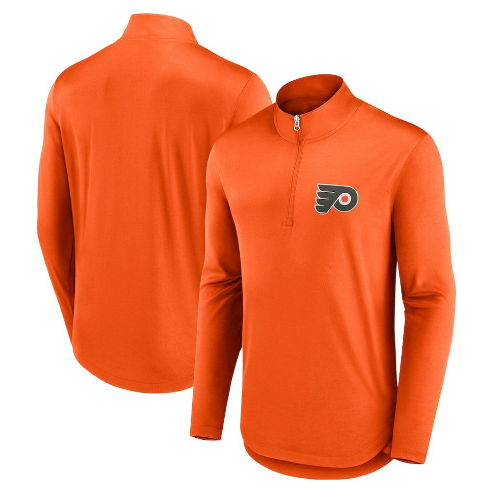 Philadelphia Flyers Fanatics Mock Neck Quarter-Zip Top - Orange | US 5232716