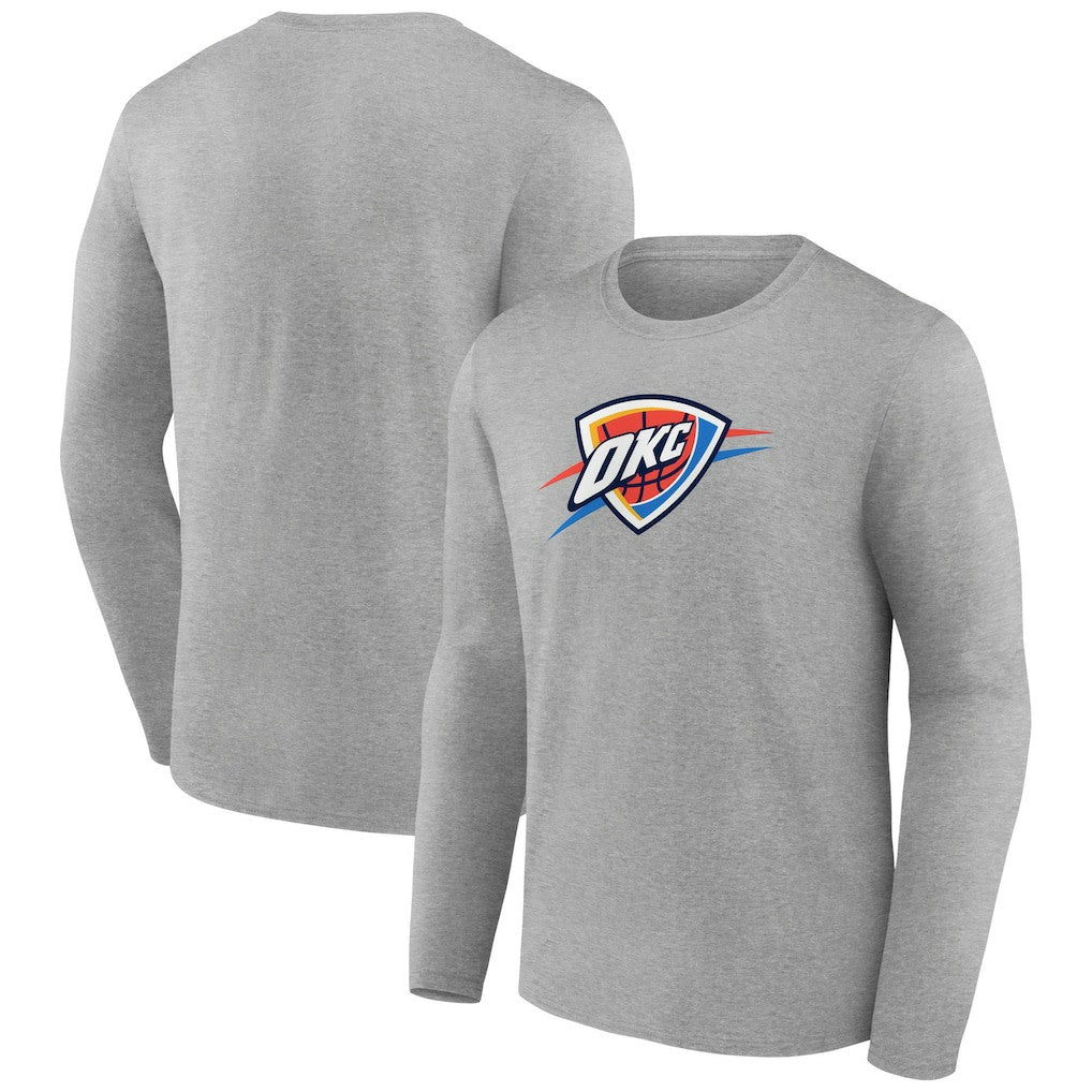 Oklahoma City Thunder Primary Team Logo Long Sleeve T-Shirt Gray