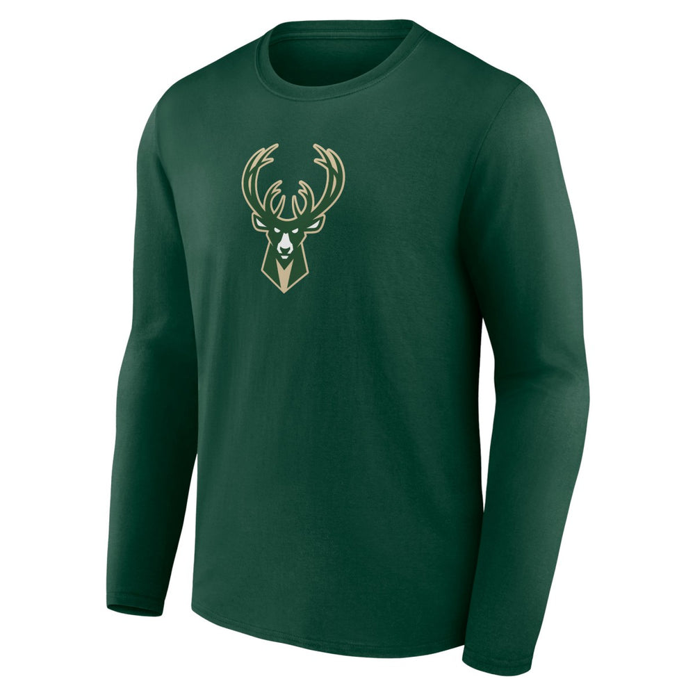 Milwaukee Bucks Primary Team Logo Long Sleeve T-Shirt Hunter Green