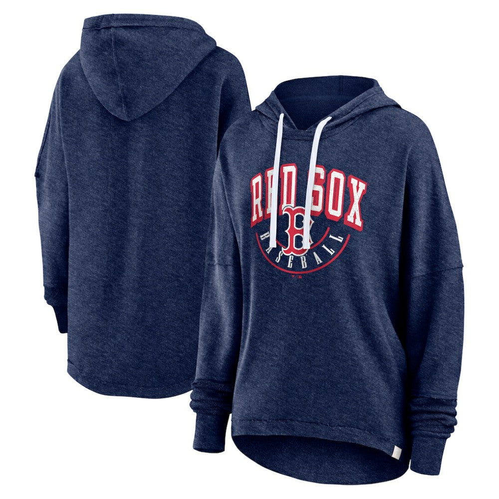 Boston Red Sox Fanatics Women's Luxe Pullover Hoodie - Heather Navy Hoodies