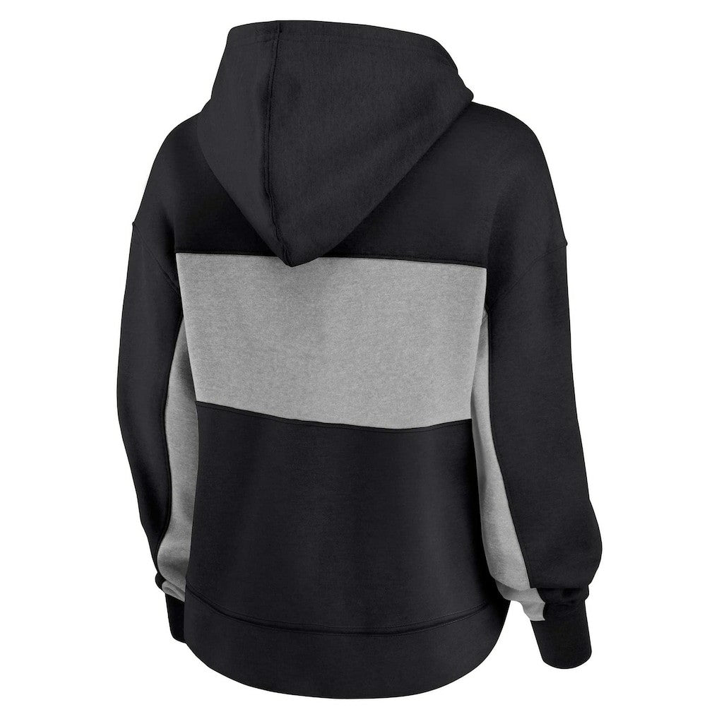 New Orleans Saints Women's Filled Stat Sheet Lighweight Modest Crop Hoodie - Black Hoodies