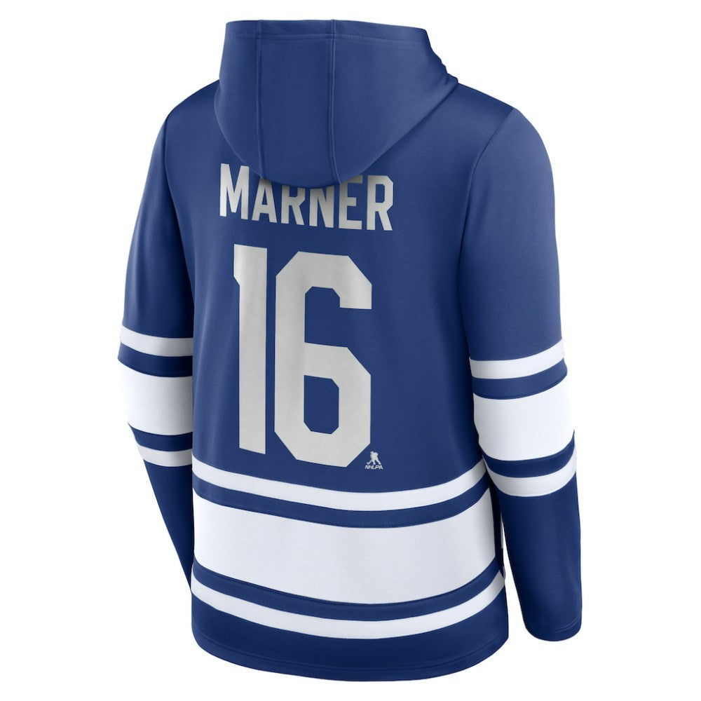 Mitch Marner Toronto Maple Leafs Fanatics Name & Number Lace-Up Pullover Hoodie - Blue | US 5234228