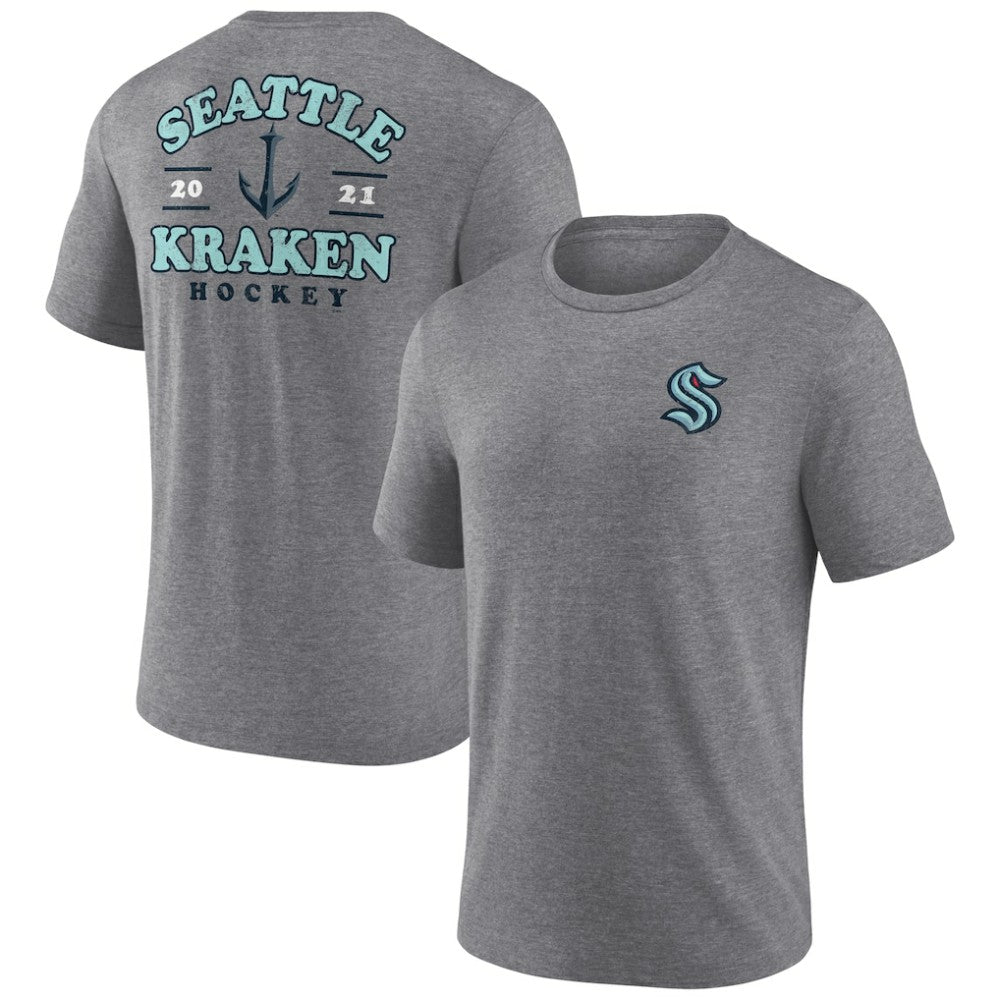 Seattle Kraken Fanatics Winger Tri-Blend T-Shirt - Heather Gray | US 5236741