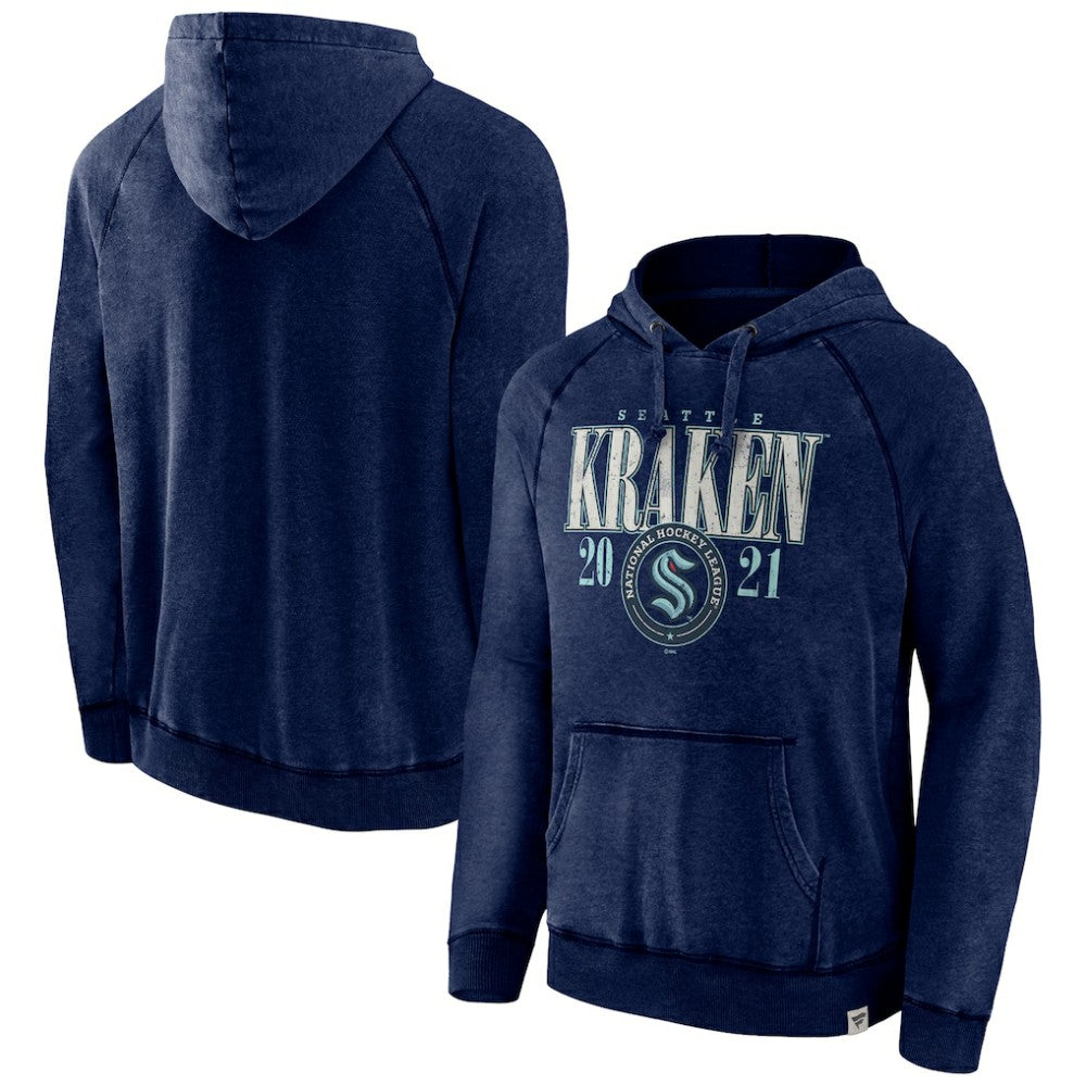 Seattle Kraken Fanatics Shoulder-To-Shoulder Raglan Pullover Hoodie - Heather Deep Sea Blue | US 5236795