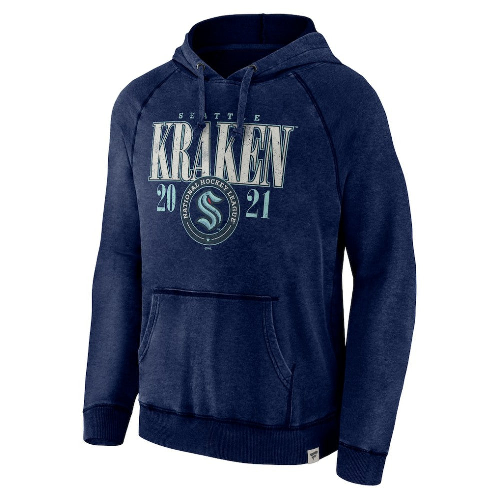 Seattle Kraken Fanatics Shoulder-To-Shoulder Raglan Pullover Hoodie - Heather Deep Sea Blue | US 5236795