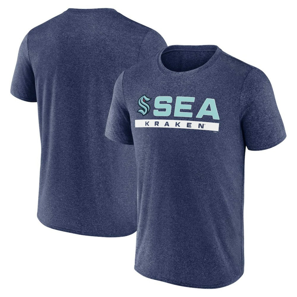 Seattle Kraken Fanatics Playmaker T-Shirt - Heather Deep Sea Blue | US 5237122
