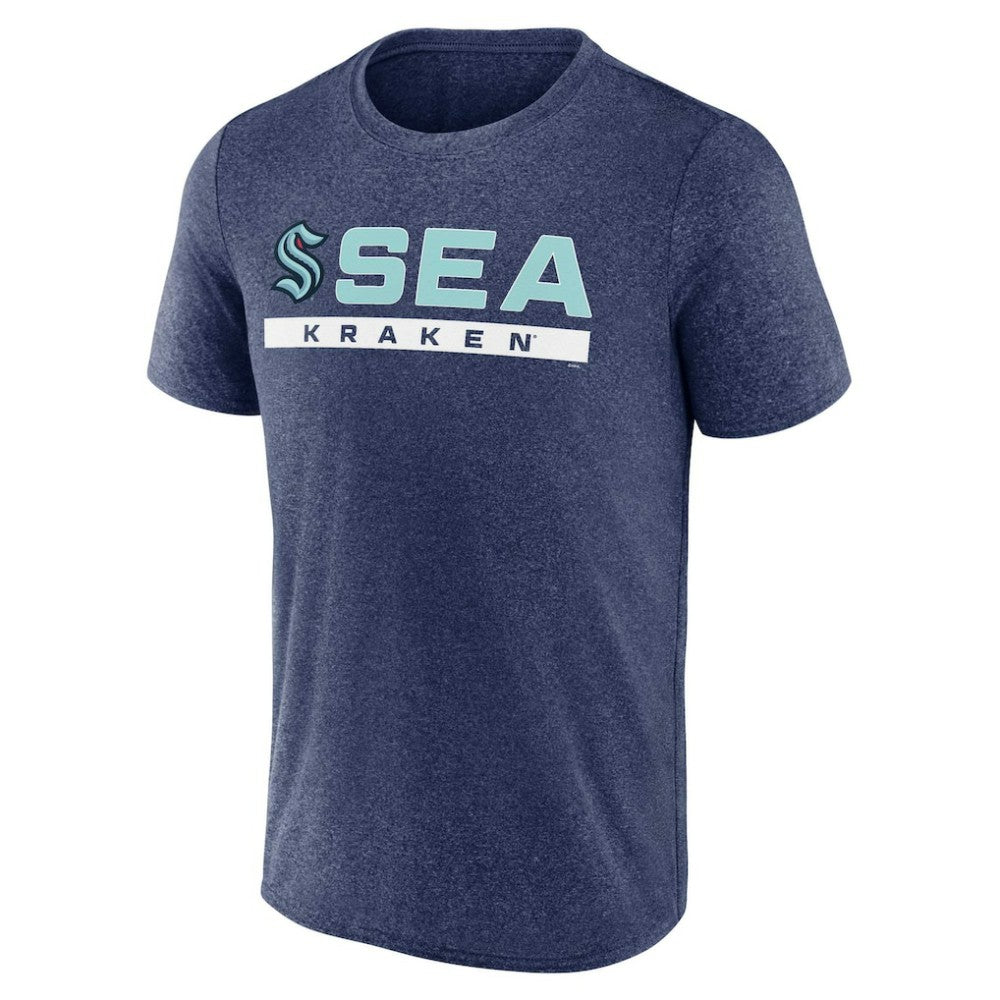 Seattle Kraken Fanatics Playmaker T-Shirt - Heather Deep Sea Blue | US 5237122
