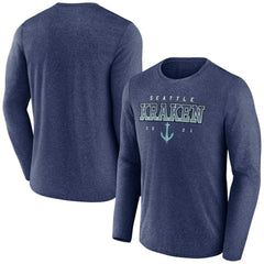 Seattle Kraken Fanatics Long Sleeve T-Shirt - Heather Deep Sea Blue | US 5237154