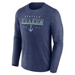 Seattle Kraken Fanatics Long Sleeve T-Shirt - Heather Deep Sea Blue | US 5237154