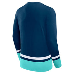 Seattle Kraken Fanatics Back Pass Lace-Up Long Sleeve T-Shirt - Deep Sea Blue | US 5237185