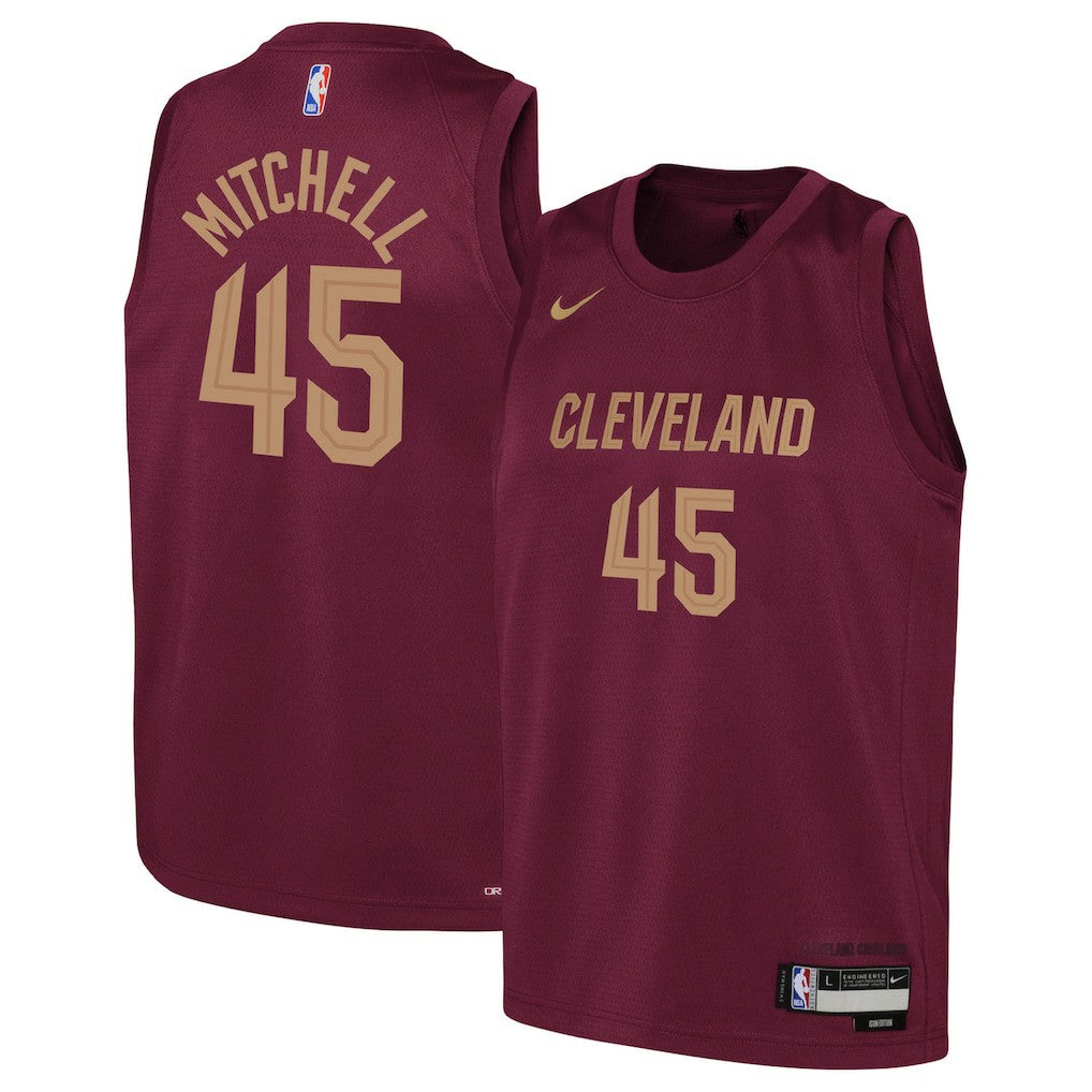 Donovan Mitchell Cleveland Cavaliers Youth Swingman Jersey Icon Editi- Wine - Nike