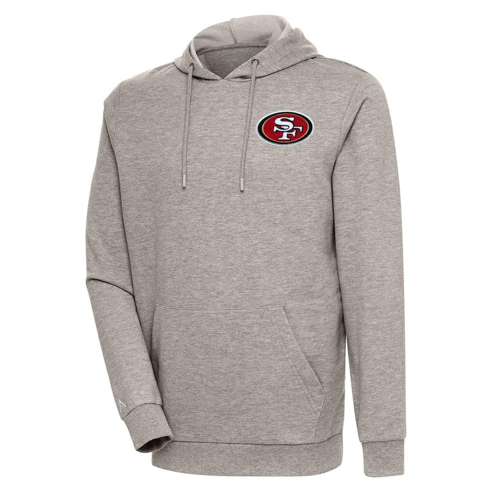 San Francisco 49ers Antigua Action Lightweight Pullover Hoodie - Oatmeal Hoodies