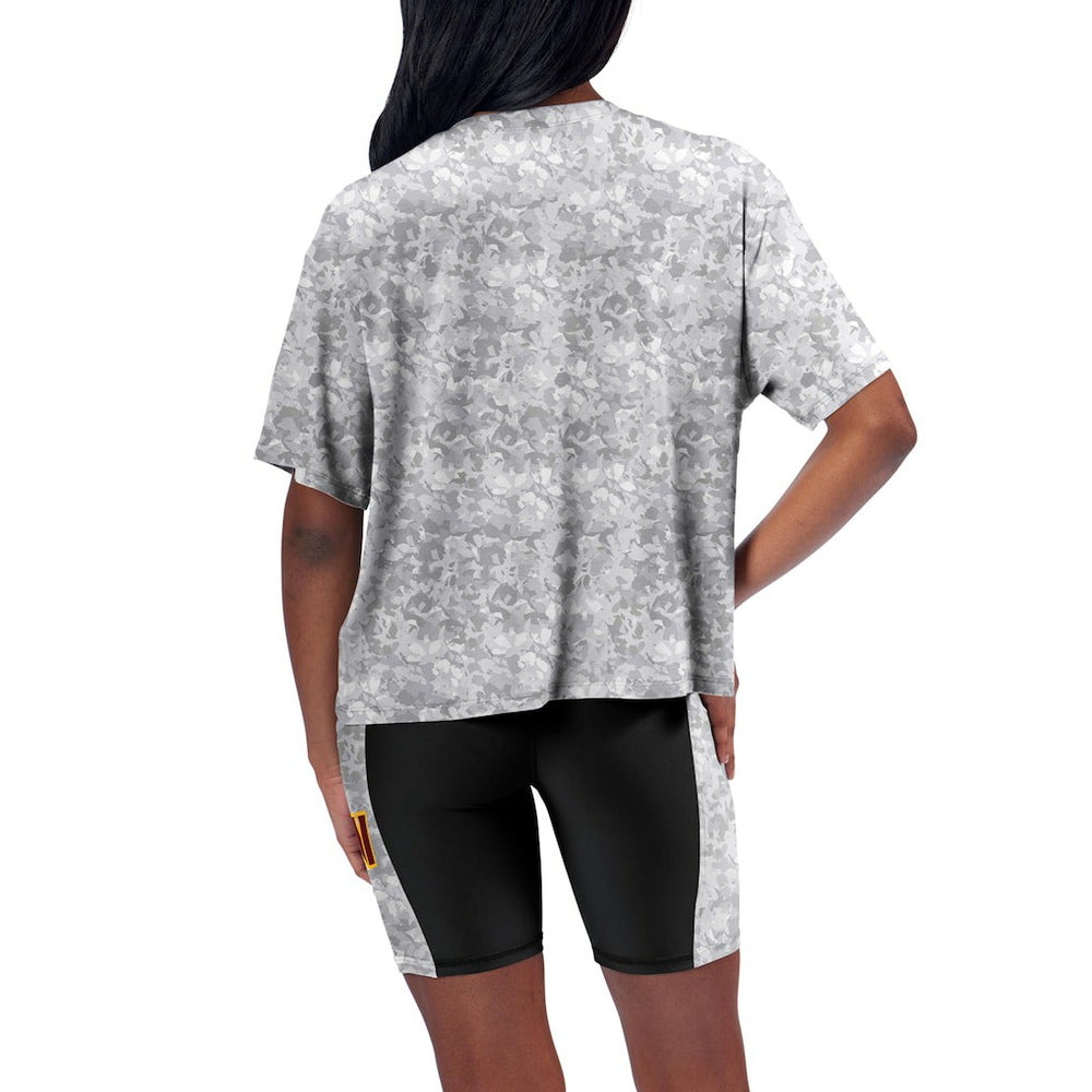 Washington Commanders Certo Women's Cropped Turnout T-Shirt - Gray T-shirts