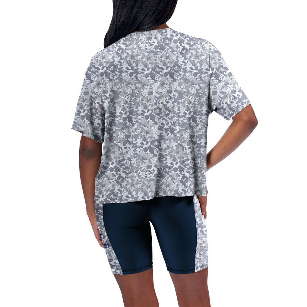 Dallas Cowboys Certo Women's Cropped Turnout T-Shirt - Navy T-shirts
