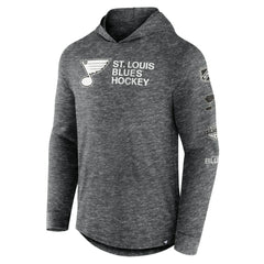 St. Louis Blues Fanatics Stacked Long Sleeve Hoodie T-Shirt - Heather Charcoal | US 5242319