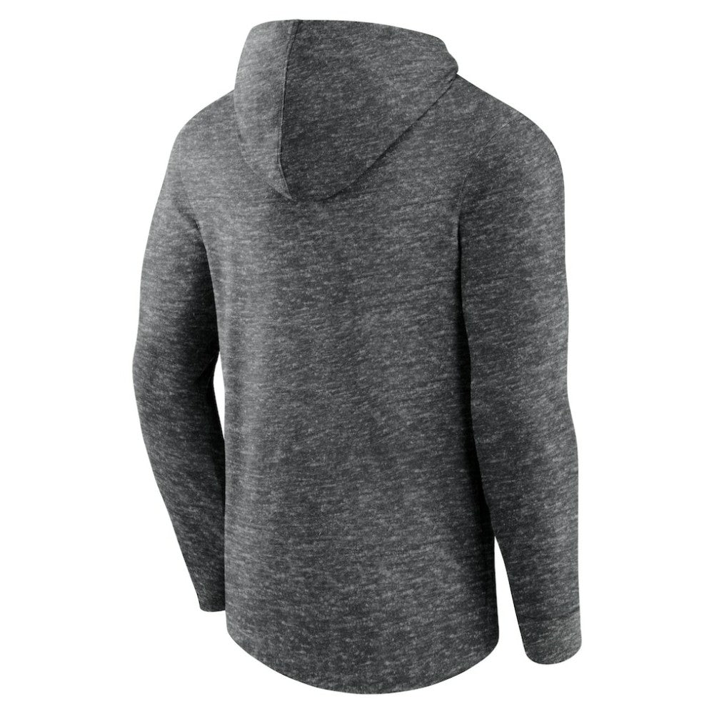 St. Louis Blues Fanatics Stacked Long Sleeve Hoodie T-Shirt - Heather Charcoal | US 5242319