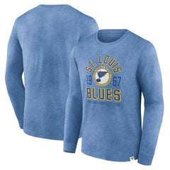 St. Louis Blues Fanatics Keep The Zone Long Sleeve T-Shirt - Heather Blue | US 5242376