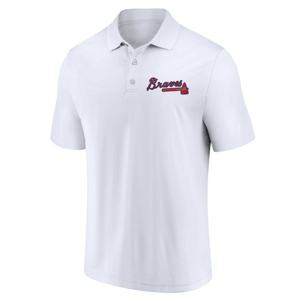 Atlanta Braves Fanatics Two-Pack Logo Lockup Polo Set - Navy/White