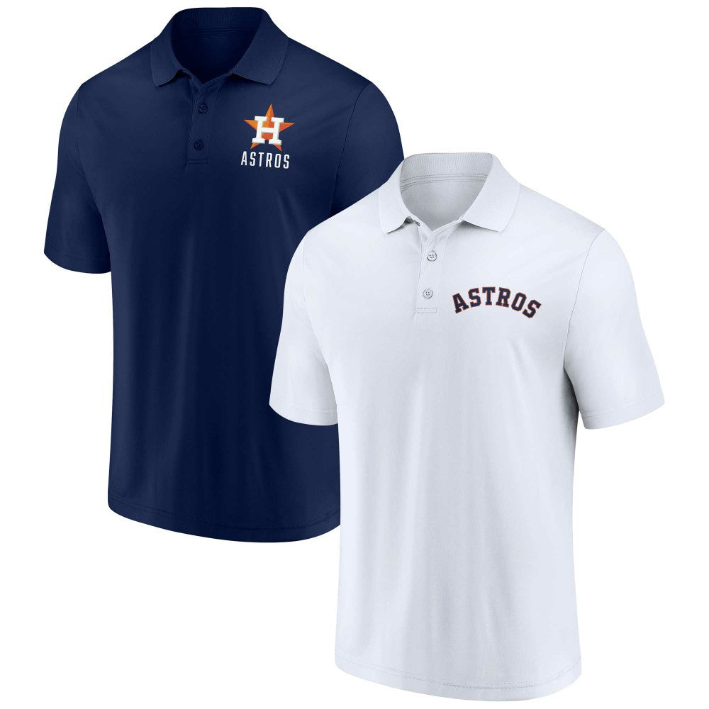 Houston Astros Fanatics Two-Pack Logo Lockup Polo Set - Navy/White