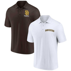 San Diego Padres Fanatics Two-Pack Logo Lockup Polo Set - Brown/White