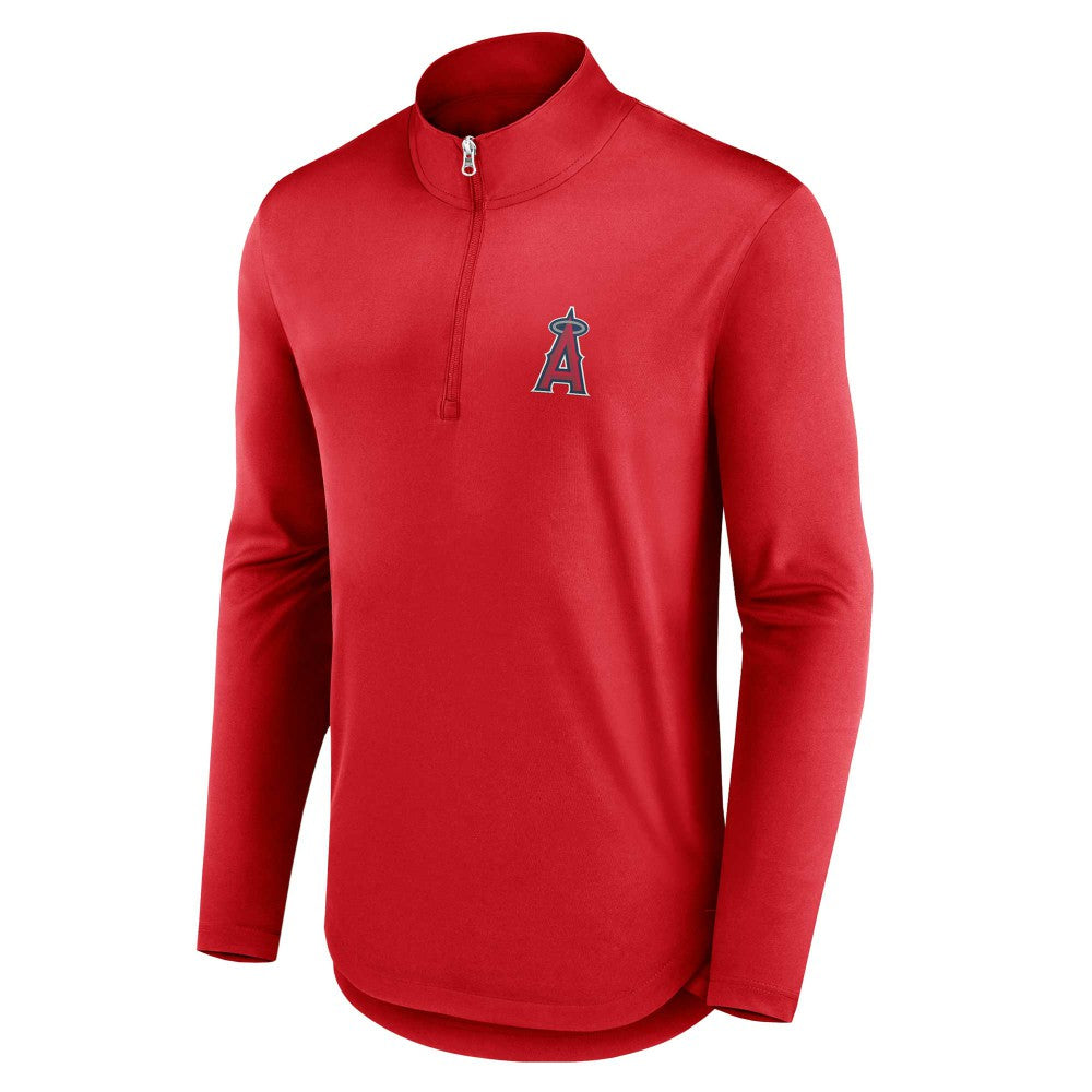 Los Angeles Angels Fanatics Quarterback Quarter-Zip Top - Red Tops