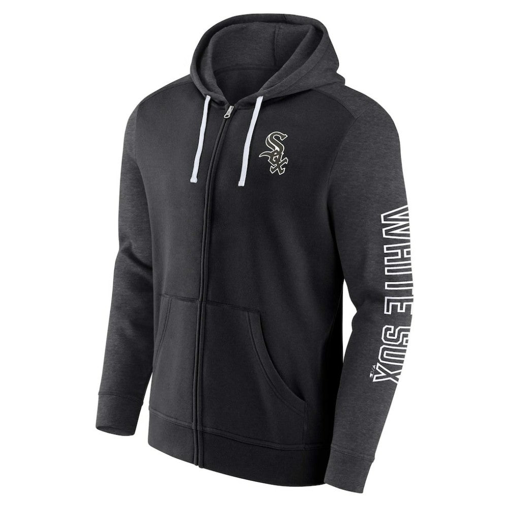 Chicago White Sox Fanatics Offensive Line Up Lightweight Full-Zip Hoodie - Black Hoodies