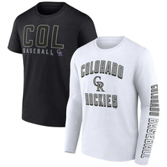 Colorado Rockies Fanatics Two-Pack Combo T-Shirt Set - Black/White T-shirts