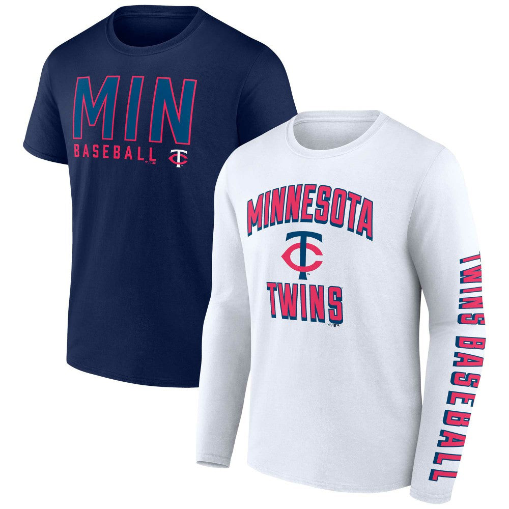 Minnesota Twins Fanatics Two-Pack Combo T-Shirt Set - Navy/White T-shirts