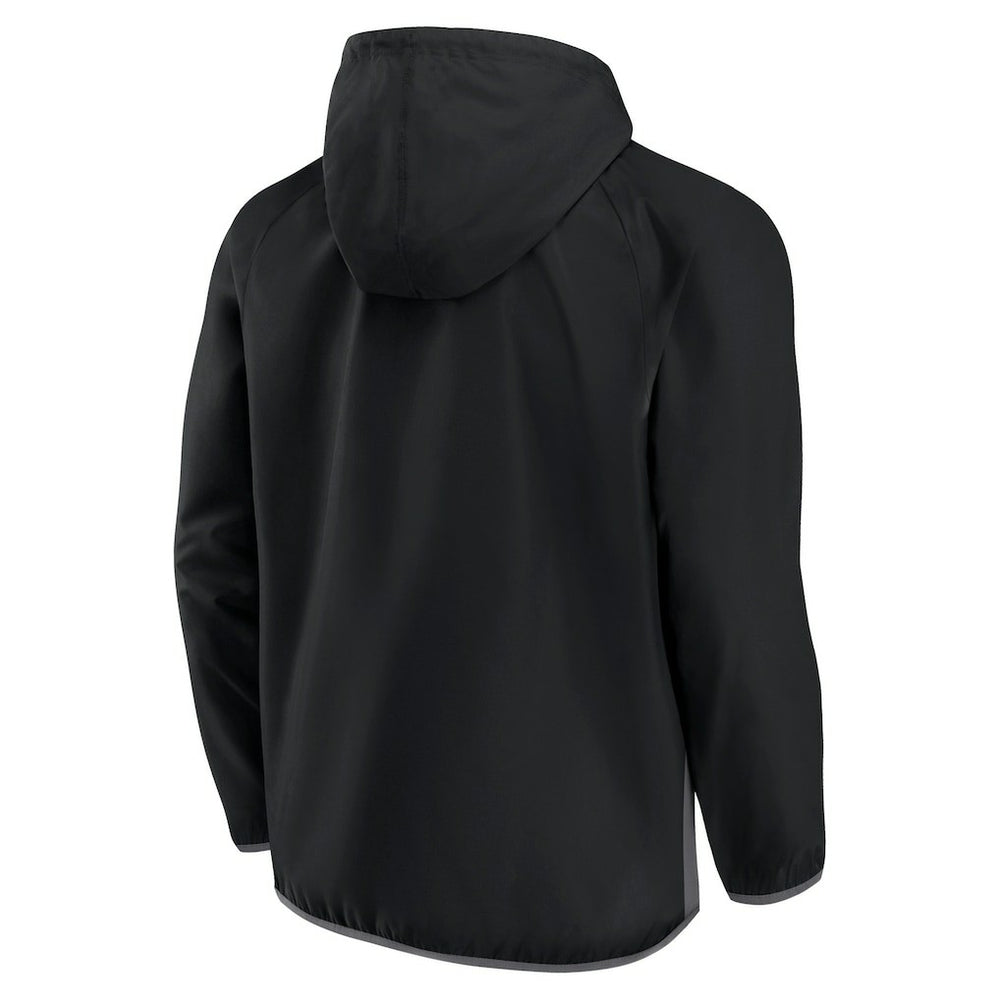 Brooklyn Nets Anorak Flagrant Foul Color-Block Raglan Hoodie Half-Zip Jacket Black/Gray - Fanatics