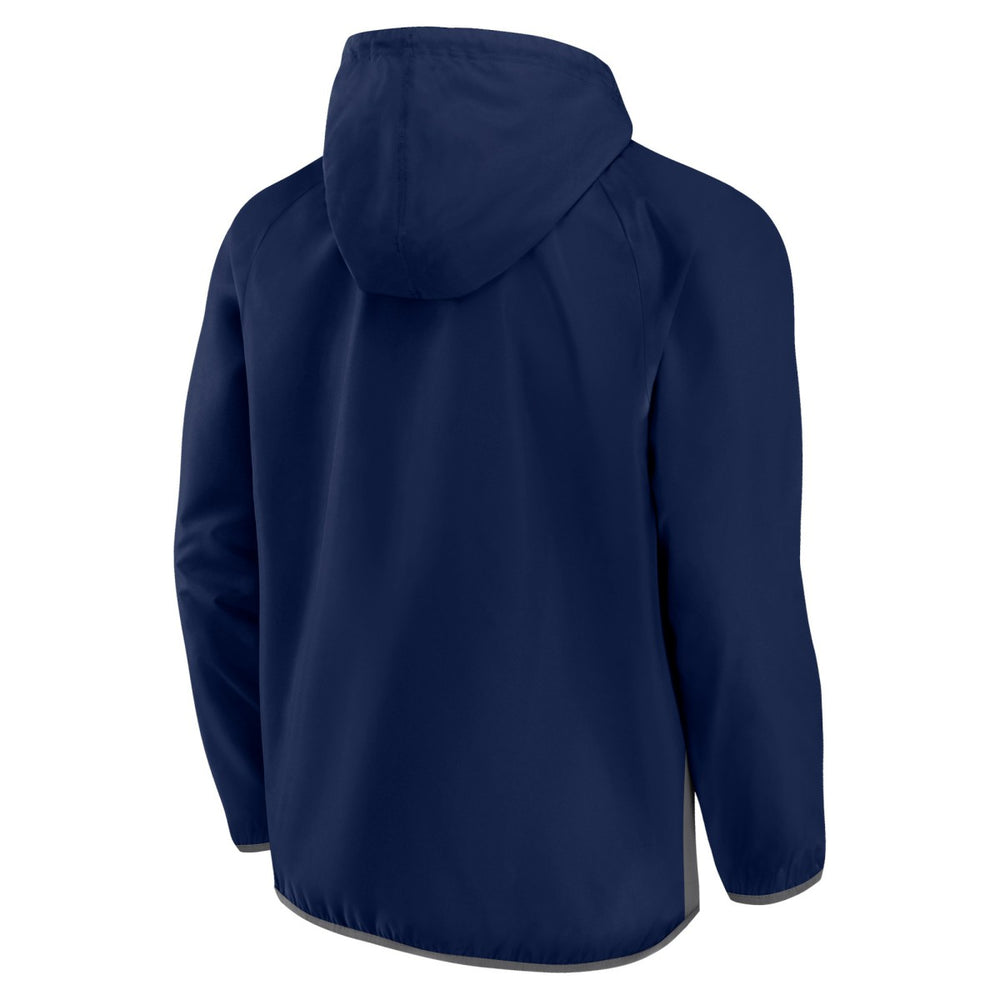 Memphis Grizzlies Anorak Flagrant Foul Color-Block Raglan Hoodie Half-Zip Jacket Navy/Gray - Fanatics