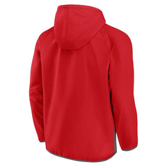 Chicago Bulls Anorak Flagrant Foul Color-Block Raglan Hoodie Half-Zip Jacket Red/Gray - Fanatics