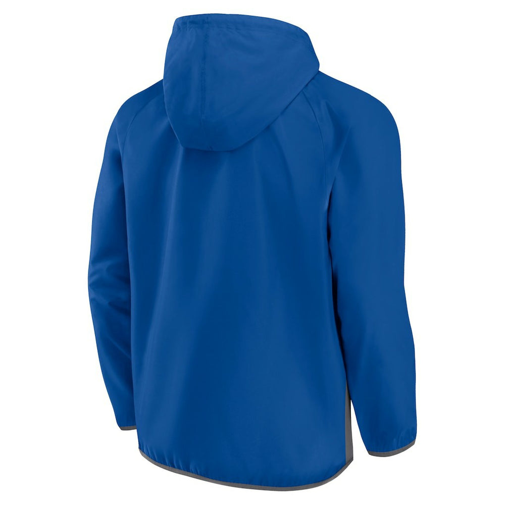 Philadelphia 76ers Anorak Flagrant Foul Color-Block Raglan Hoodie Half-Zip Jacket Royal/Gray - Fanatics