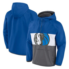 Dallas Mavericks Anorak Flagrant Foul Color-Block Raglan Hoodie Half-Zip Jacket Blue/Gray - Fanatics outlet