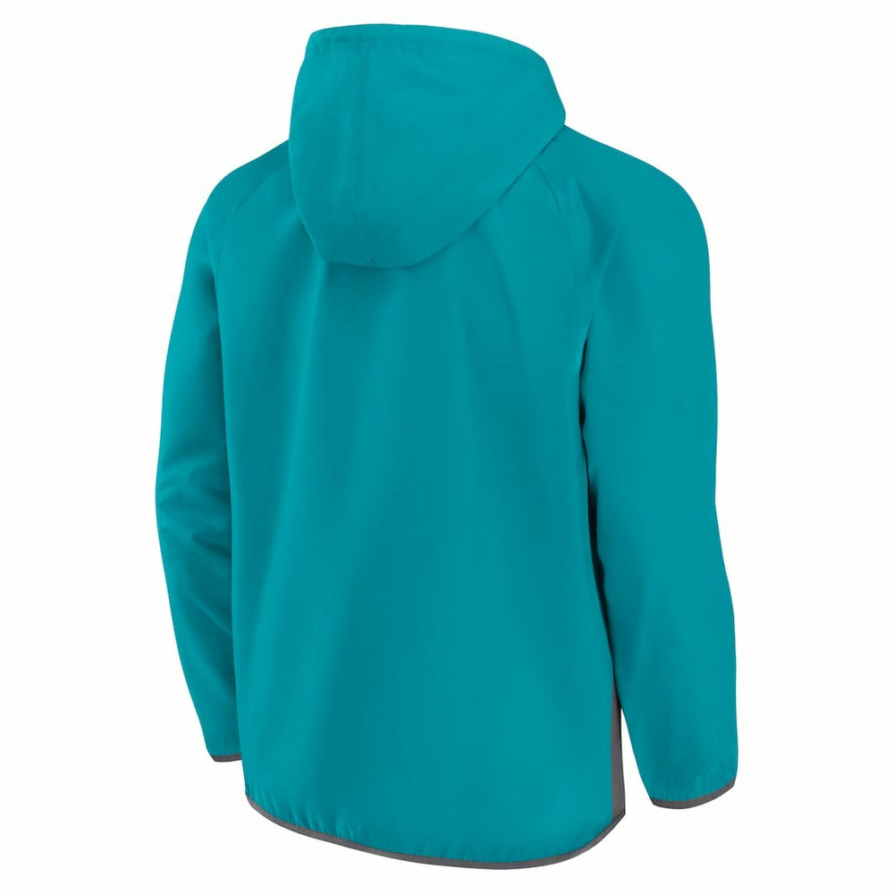 Charlotte Hornets Anorak Flagrant Foul Color-Block Raglan Hoodie Half-Zip Jacket Teal/Gray - Fanatics