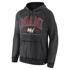 Miami Heat Foul Trouble Snow Wash Raglan Pullover Hoodie Heather Charcoal - Fanatics
