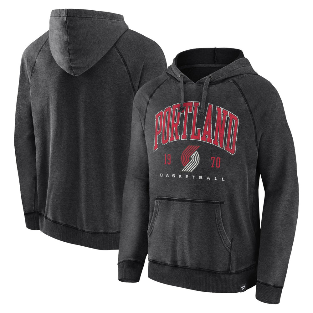 Portland Trail Blazers Foul Trouble Snow Wash Raglan Pullover Hoodie Heather Charcoal - Fanatics outlet