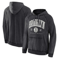Brooklyn Nets Foul Trouble Snow Wash Raglan Pullover Hoodie Heather Charcoal - Fanatics