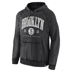 Brooklyn Nets Foul Trouble Snow Wash Raglan Pullover Hoodie Heather Charcoal - Fanatics