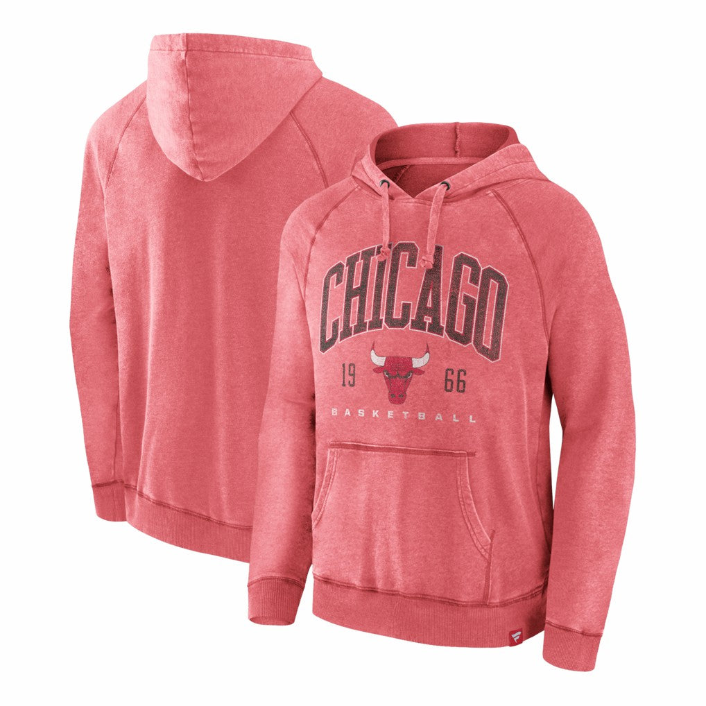 Chicago Bulls Foul Trouble Snow Wash Raglan Pullover Hoodie Heather Red - Fanatics