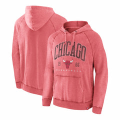 Chicago Bulls Foul Trouble Snow Wash Raglan Pullover Hoodie Heather Red - Fanatics