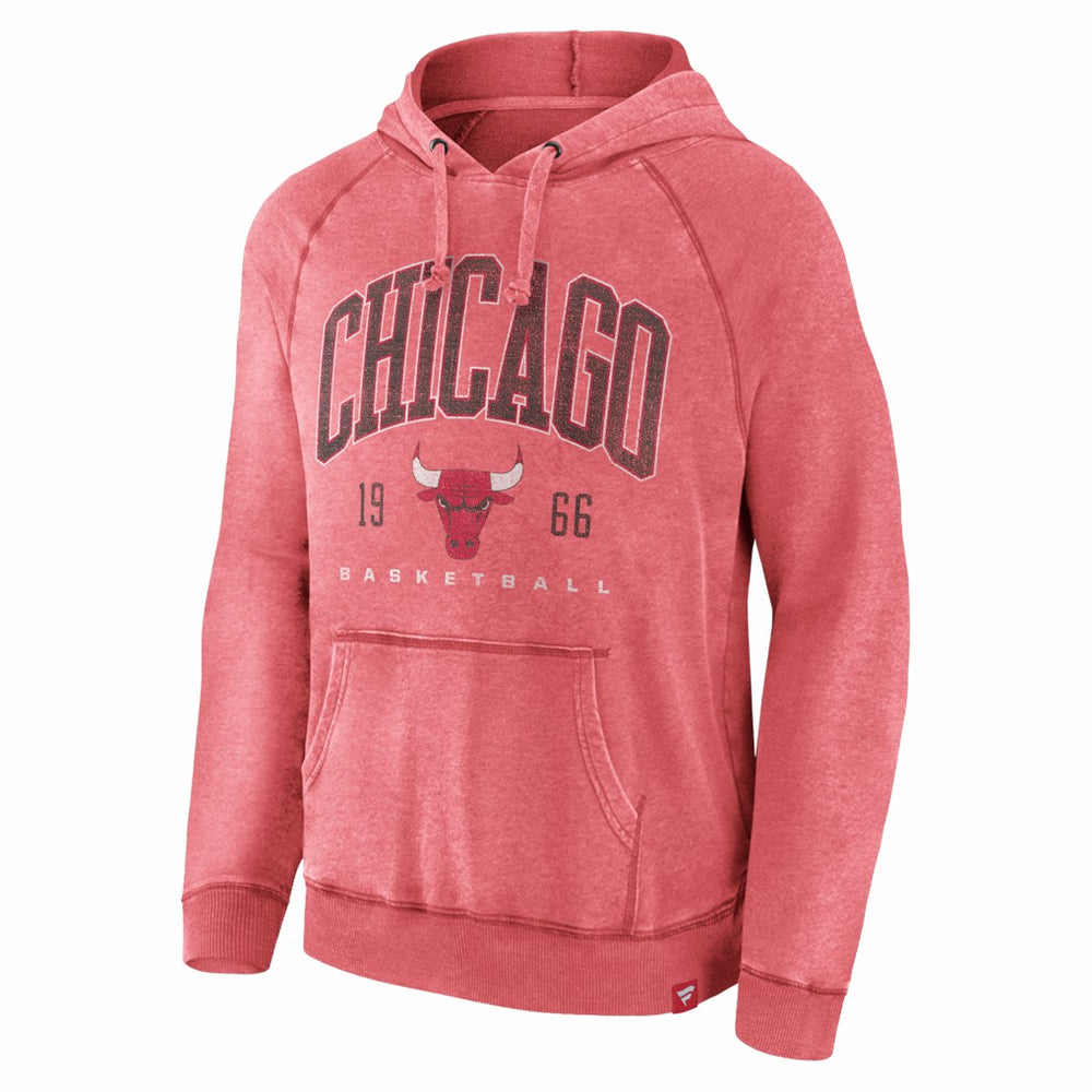 Chicago Bulls Foul Trouble Snow Wash Raglan Pullover Hoodie Heather Red - Fanatics