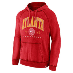 Atlanta Hawks Foul Trouble Snow Wash Raglan Pullover Hoodie Heather Red - Fanatics