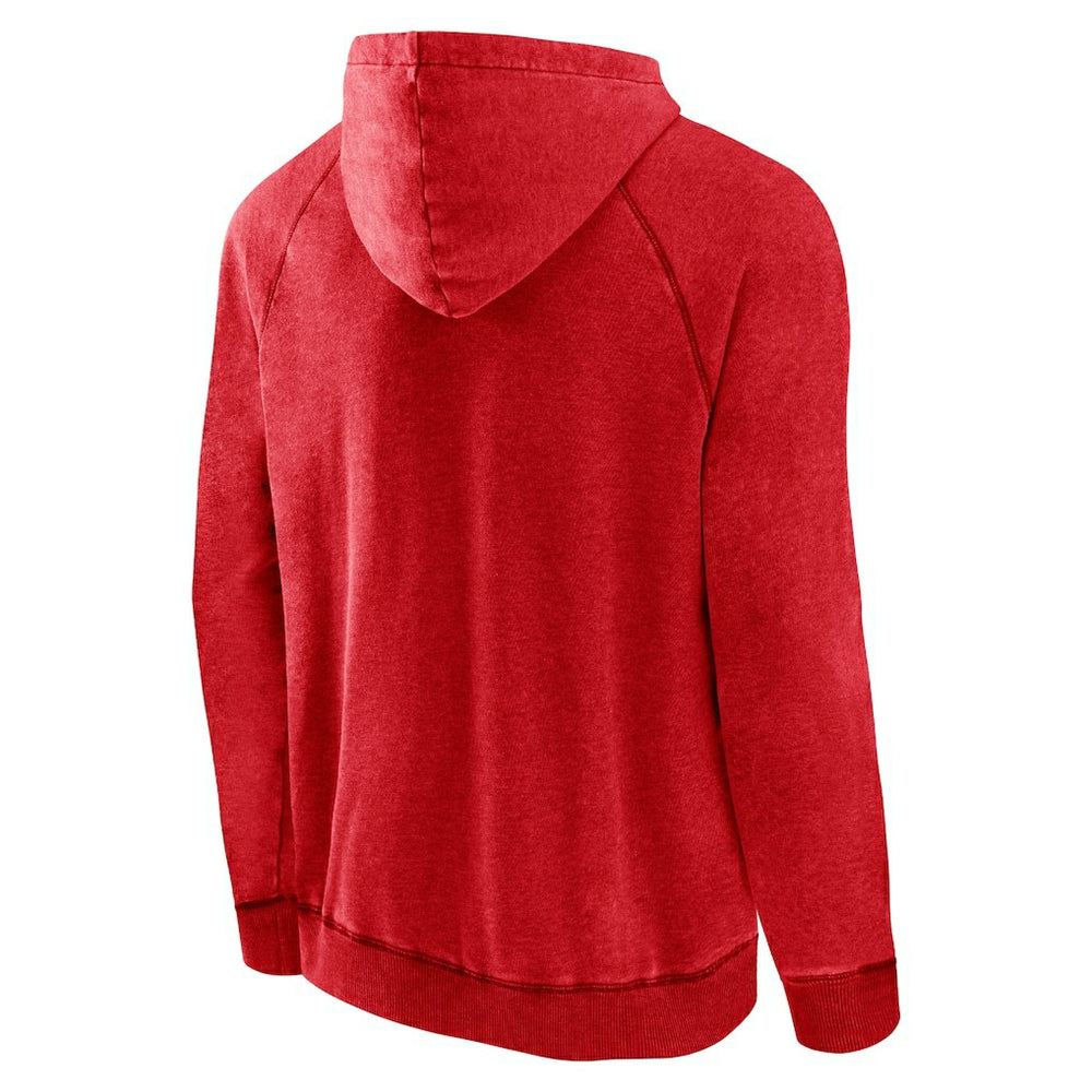 Atlanta Hawks Foul Trouble Snow Wash Raglan Pullover Hoodie Heather Red - Fanatics