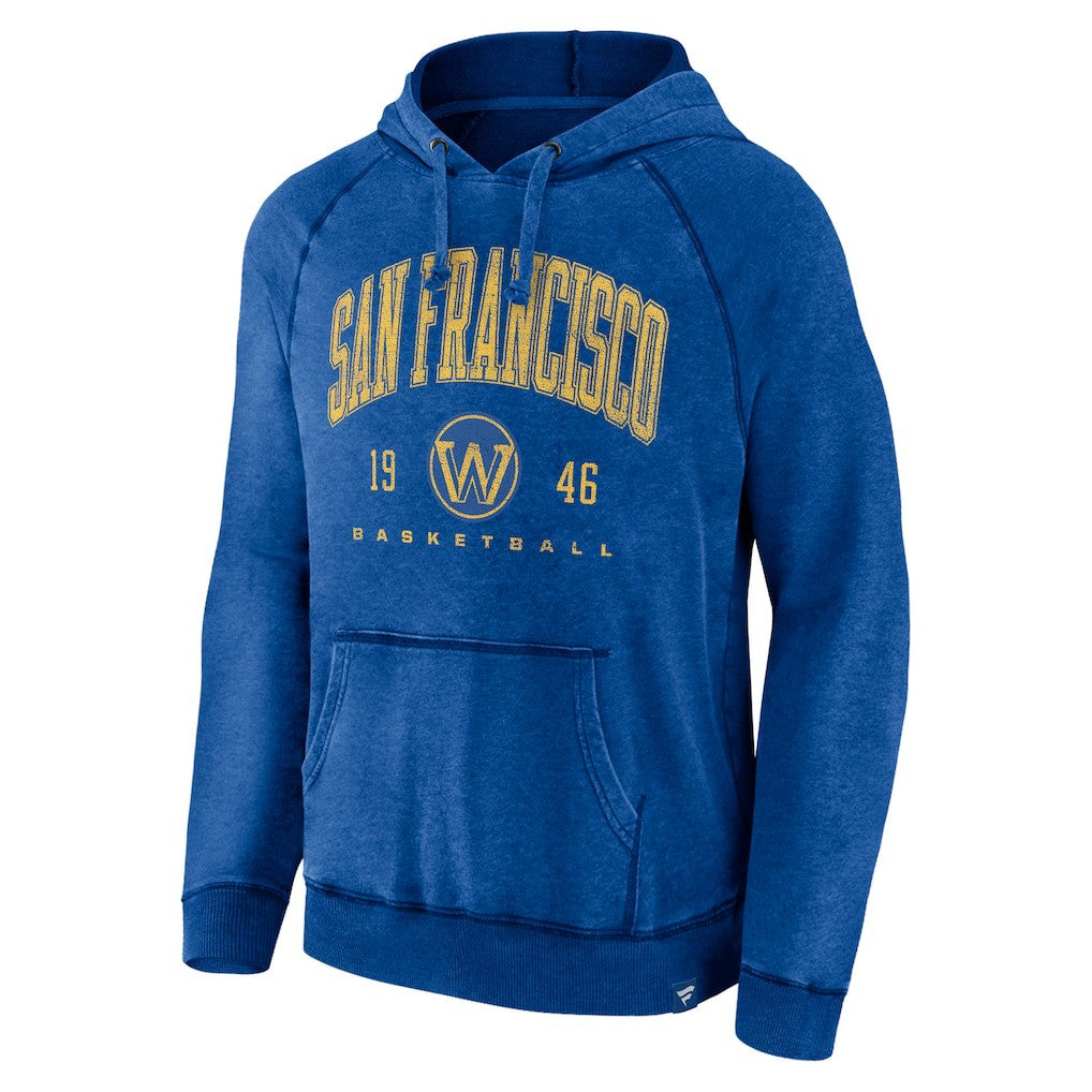 Golden State Warriors Foul Trouble Snow Wash Raglan Pullover Hoodie Heather Royal - Fanatics