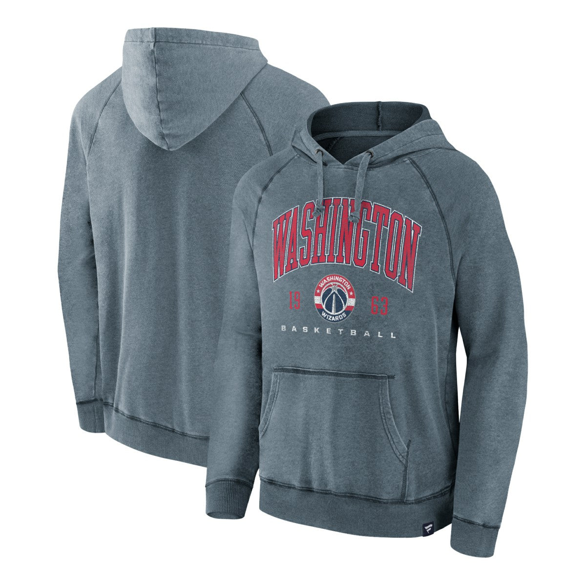 Washington Wizards Foul Trouble Snow Wash Raglan Pullover Hoodie Heather Navy - Fanatics