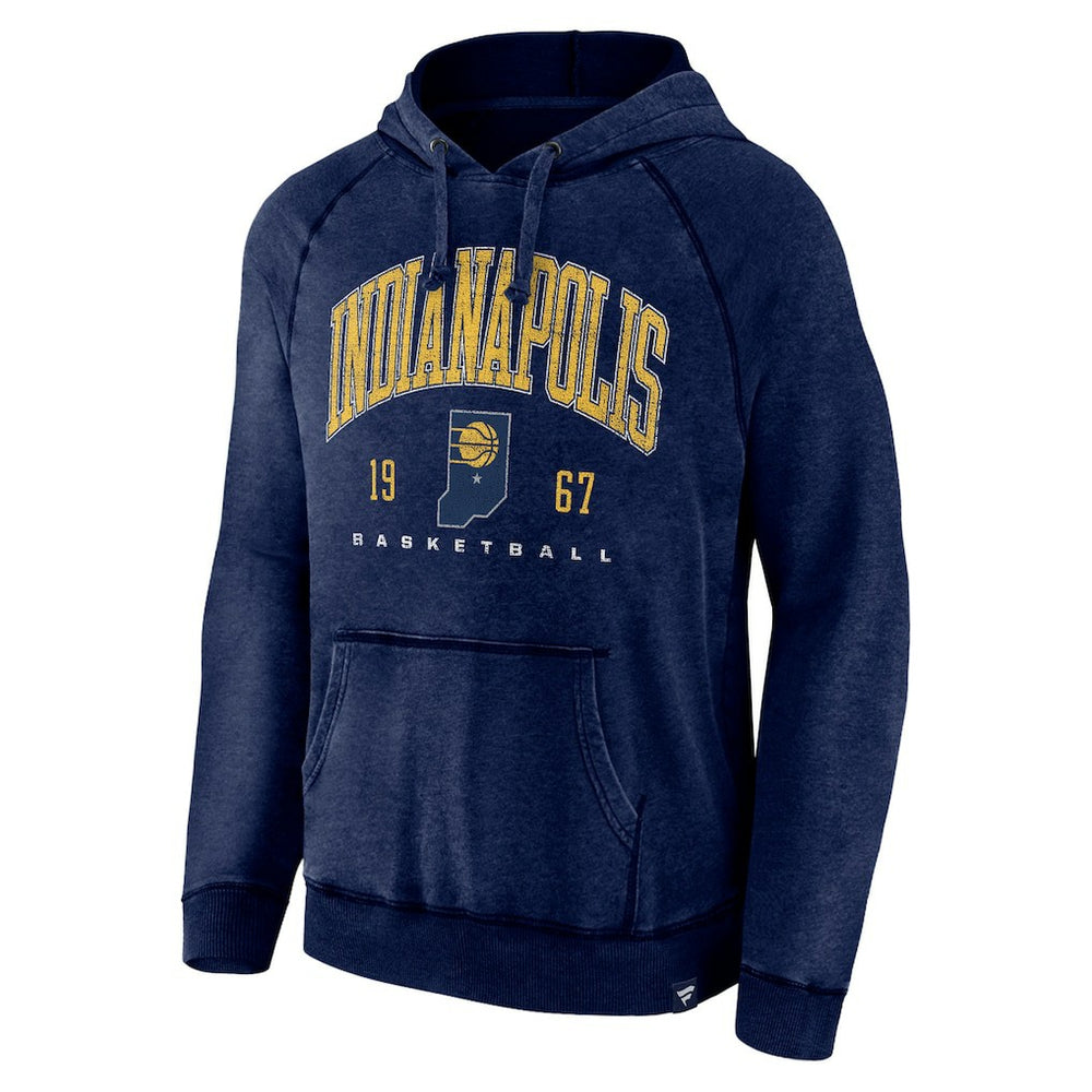 Indiana Pacers Foul Trouble Snow Wash Raglan Pullover Hoodie Heather Navy - Fanatics