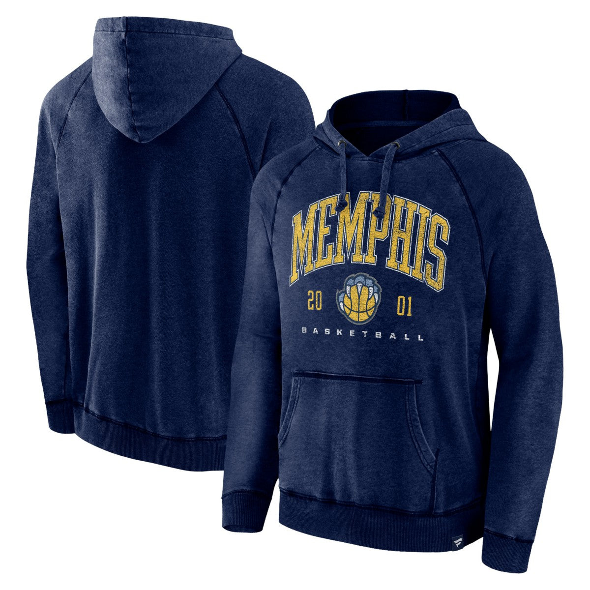 Memphis Grizzlies Foul Trouble Snow Wash Raglan Pullover Hoodie Heather Navy - Fanatics